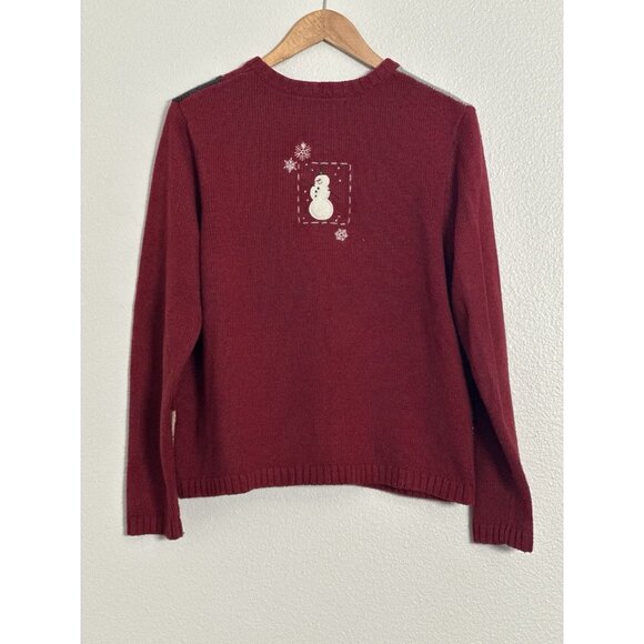 Croft & Barrow Women's Vintage Patchwork Christmas Cardigan Full Zip Size Med - Picture 10 of 11